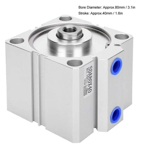 Compact Pneumatic Air Cylinder With 80 mm Bore And 40 mm Stroke For Industrial Automation Systems Built For Tough Jobs