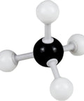 125 Piece Molecular Model Kit For Chemistry Fans And Makers, Visual Bonding With Colorful Plastic Atoms, Flexible Double And Triple Bond Links, Build Organic And Inorganic Structures Easily - Black and white model showing methane structure.