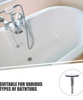 2pcs Brass Bathtub Drain Plug with Rotating Flat Seal for Leak Control installed in a modern bathtub with chrome faucet.