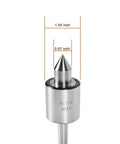 MT1 live tailstock center; silver metal body with conical tip for high-speed turning.