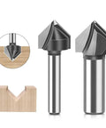 Super Sharp 90 Degree Chamfer Router Bit With Tungsten Carbide Tip for wood and plastic V groove engraving, 6mm shank.