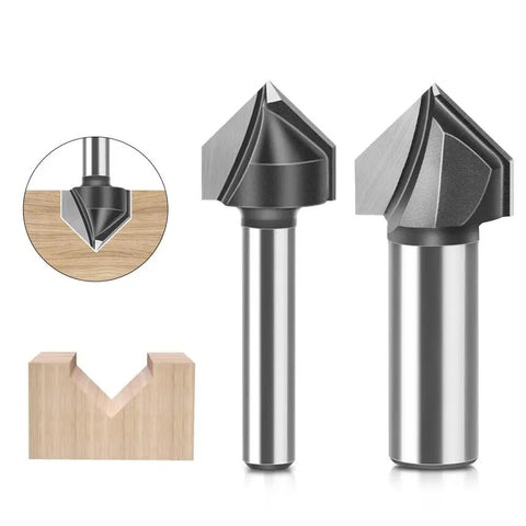 Super Sharp 90 Degree Chamfer Router Bit With Tungsten Carbide Tip for wood and plastic V groove engraving, 6mm shank.