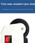 Heavy Duty Swivel Castor Wheels Set Of Four For Home And Shop Projects Featuring Height Adjustable Rock Solid Mounts With Smooth Rolling Metal Rubber Casters That Moves Big Loads No Sweat Or Hassle showing thick wear-resistant nylon wheel.