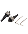 Heavy Duty 21mm Hole Saw Set With 69mm Overall Length HSS Spring Loaded Twist Drill Bits 15mm Cutting Depth 2 Pieces Include Hex Wrenches