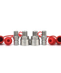 Joytrace M16-M14 dual-channel hydraulic adapter kit; set of four metal quick-connect fittings with red protective caps