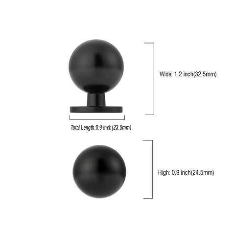 Six Pack Matte Black Cabinet Knobs And Drawer Pulls For Kitchen And Bathroom Heavy Duty Solid Cabinet Hardware Beefy Durable Sturdy Black Knobs And Pulls For Cabinets, 1.2 in knob