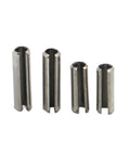Heavy Duty Workhorse Slotted Spring Pins In 304 Stainless Steel For Secure Fastening In Drilled Holes, Straight Cylindrical Cotter Dowels M1.5 To M8, 5-50mm Range, 125 Pack, Vibration Resistant And Corrosion Resistant