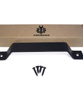 Heavy Duty Solid Steel Barn Door Handle And Closet Pull In Matte Black Powder Coat with screws and box packaging.