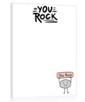 Funny 50 Sheet Paper Pad You Rock Tearable Notepad To Do List Memo Pad 5.9 By 7.8 Inches with "You Rock" text design