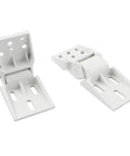 2 Pack Freezer Display Cabinet Hinges, Beefy ABS Plastic, 6-Hole Folding Door Hardware, showing hinges from above