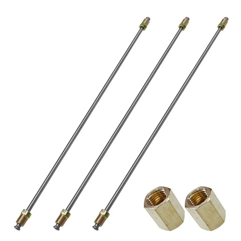 Three Piece Three Sixteenth Inch Brake Line Kit, Sixteen Inch Long Flexible Stainless Steel Tubing With Inverted Double Flares And Standard Tube Nut