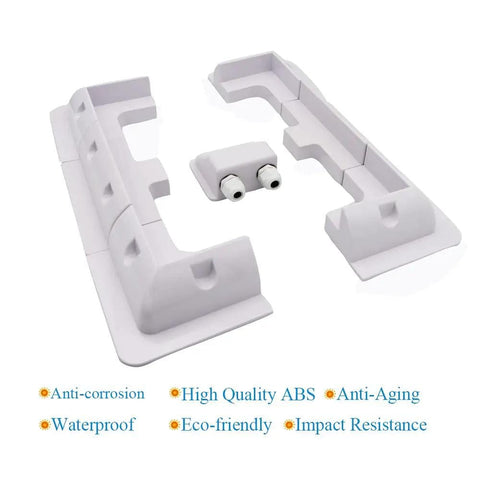 Drill Free Solar Panel Mounting Brackets Kit 7 Piece ABS Corner Brackets for Roofs on RVs, easy install, white material