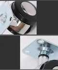 Heavy Duty Office Chair Replacement Wheels 4 Pack Silent Swivel Casters close-up view of rubber base and metal plate.