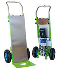 Heavy Duty Electric Stair Climbing Hand Truck With 850W Brushless Motor And 200Kg Load Capacity, showing steel frame and large wheels.