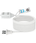 Indoor Extension Cord 12 Foot With 3 Polarized Outlets And Safety Slide Windows 13A 1625W 16 AWG 2 Prong Plug No Fuss Home Office Power Solution 1 Pack shown coiled