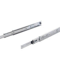 Ten Pairs Of 24 Inch Full Extension Drawer Slides With Ball Bearing Side Mount Low Noise Operation Half Inch Thick One Point Seven Seven Inch Wide Heavy Duty Hardware For Kitchen Cabinets Or Dressers.