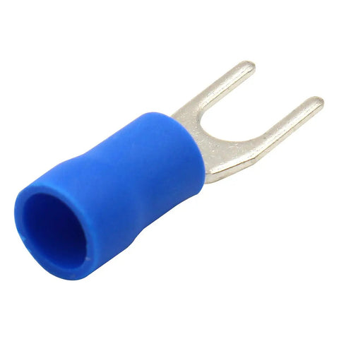 Insulated Fork Spade Wire Connector Crimp Terminal For 14-16 AWG 1.5-2.5 Mm2 Blue Pro Grade Terminal
