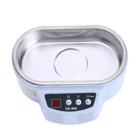 Dope Portable Digital Ultrasonic Cleaner 50W Dual Frequency Tub with stainless steel interior for efficient jewelry cleaning.