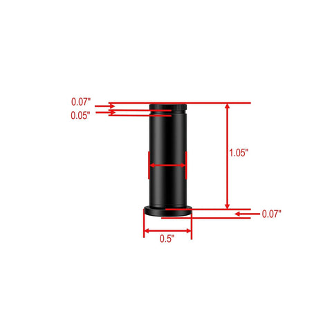 Heavy Duty Foot Peg Mounting Hardware Kit with Anti Rattle Spring Washers and Clevis Pins dimensions diagram