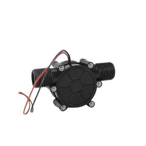 Close-up of the Micro V Flow water turbine for Rugged Portable Hydraulic Automatic Welding Generator for DIY projects.