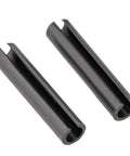 Heavy Duty Go-To Spring Dowel Roll Pin Set For Home Shop And Light Machinery, Black Carbon Steel M5 Split Pins close-up view