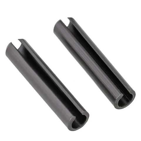 Heavy Duty Go-To Spring Dowel Roll Pin Set For Home Shop And Light Machinery, Black Carbon Steel M5 Split Pins close-up view