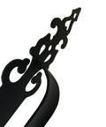 Decorative Garage Door Hardware Kit With Tough As Nails Handle Hinges detail view showing ornate black steel design.