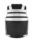 Hi Vis Reflective Safety Vest With 3M Strips, Black Knitted Vest, back view showing reflective strips, Extra Large