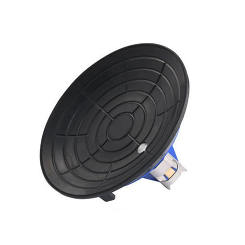 Heavy Duty 10 Inch Vacuum Suction Cup With Metal Handle For Granite Slabs Glass And Tile Manual Pump Lifter Tool showing black rubber base and blue handle.