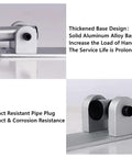 23.6 Inch Foldable Handrail Grab Bar Wall Mounted Toilet Safety Support For Handicap Elderly Seniors Disabled In Shower Bathroom Accessories Rock Solid 90 Degree Flip Up Design With Aircraft Aluminum And Up To 300 Lbs Capacity, shown with thickened base and impact resistant pipe plug.