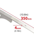 Heavy Duty Shelf Brackets Built Tough For Wall Mounted Floating Shelves Stainless Steel L Bracket 350mm size with measurements.