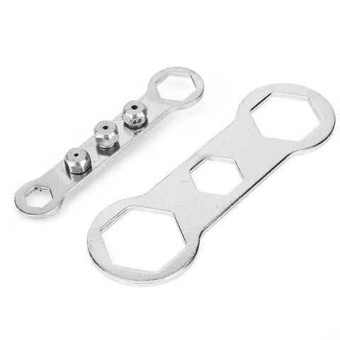 Upgrade Your Garage Setup With This Anu Limen Cordless Drill Adapter Kit That Turns Any Power Tool Into A Super Fast Rivet Gun For Metals And Plastics Including 4 Rivet Heads Wrench Plus Auxiliary Handle For Serious DIY Pros, silver metal wrench set