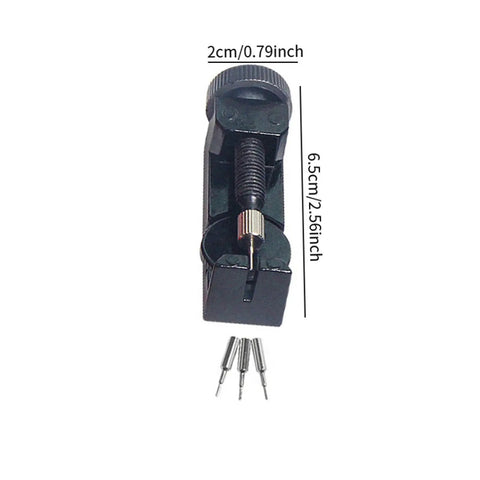 Watch Chain Link Remover And Strap Adjuster Repair Kit with Spring Bar Tool and Pin Replacements Steel Design Black 2cm x 6.5cm