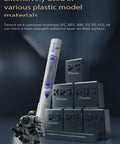 Action Figure Joint Reinforcement Glue Pen for Model Kits Toy Repair alongside plastic material cubes used for bonding.
