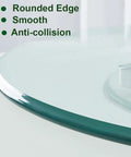 Close-up of rounded edge of Round Lazy Susan Turntable for Dining Tables 20 to 43 Inches Smooth 360 Degree Rotating Serving Tray