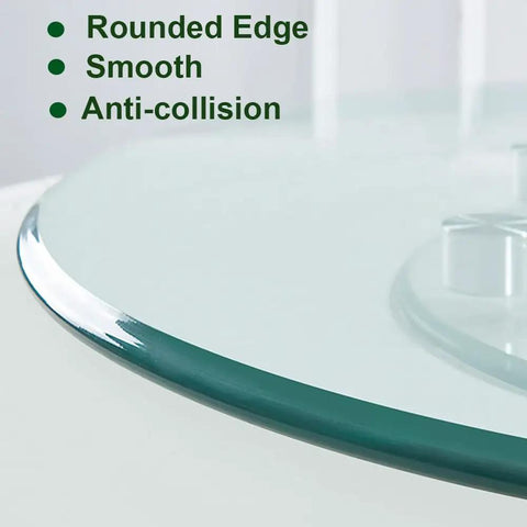 Close-up of rounded edge of Round Lazy Susan Turntable for Dining Tables 20 to 43 Inches Smooth 360 Degree Rotating Serving Tray