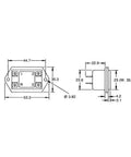 Technical drawing of Portable Industrial Hour Meter With Digital Display For Diesel And Gasoline Engines And Generators dimensions.