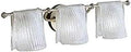 Drapes Three Light Vanity Fixture In Brushed Nickel Finish With Clear Ice Glass Shades For Bathroom Vanity Lighting That Looks Clean And Modern, Uses Three 60 Watt Incandescent CA10 Bulbs And Keeps Your Bathroom Lit.