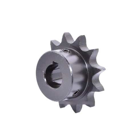 Heavy Duty Industrial Spiral Bevel Gear 18 Tooth 18T 08B Sprocket Wheel with keyway bore, steel chain gear, close-up view