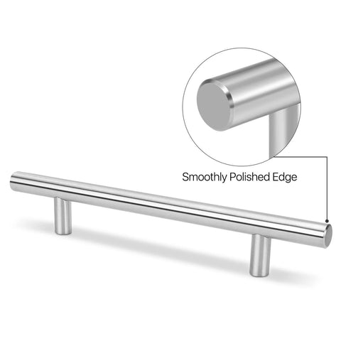 Stainless Steel T Bar Cabinet Handles With Satin Brushed Nickel Finish, 8 Inch And 5 Inch Center To Center Drawer Pulls