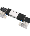 Pneumatic Solenoid Valve 4V230C-08 24V DC Internally Piloted, 5 Way 3 Position, PT1/4 Inlet Outlet Exhaust PT1/8, side view