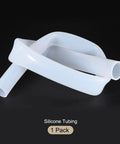 Crystal Clear Silicone Tubing 3.3 Ft Long 1.25 In ID By 1.5 In OD Heavy Duty Flexible High Temp Siphon Pump Tubing featured on black background.