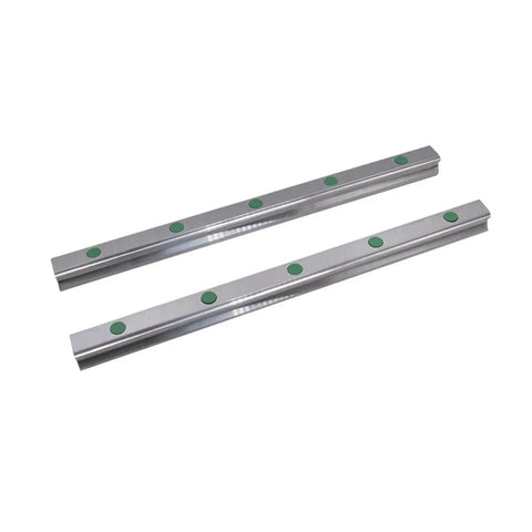 Premium Aluminum Linear Motion Guide Rail System Featuring GW15CC Slide Blocks And HGR15 Square Shaft Tracks For Milling Machines And Diy Cnc Builds Runs Crisp And Glides Like Butter, showing aluminum tracks with green markers.