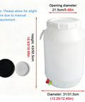 Go To Large Open Top Plastic Storage Barrel 30L HDPE Drum With Wide Mouth Screw Lid And Lock Ring Airtight Water And Food Storage