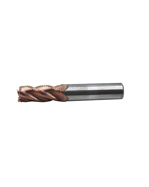 Half Inch Carbide Roughing End Mill With TiN Coating, Four Flute CNC Router Bit For Carbon Steel, Alloy Steel, And Hardened Steel, Half Inch Cutting Diameter And Shank