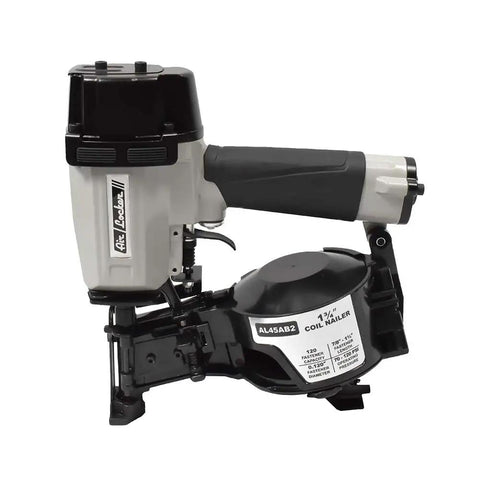 Pro Grade Coil Roofing Nailer Fires 1-3/4 Inch 15 Degree Fasteners With Lightweight Aluminum Body and Smooth Operator Valve System
