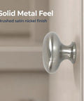 Top Shelf 25 Pack 1 1 Inch Round Cabinet Knobs In Brushed Nickel Heavy Duty Kitchen Drawer Pulls That Are Pretty Darn Sturdy With Complete Mounting Kit For Fast Room Upgrades, solid metal feel on cabinetry.