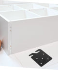 Rock Solid Heavy Duty Bed Frame Brackets and Iron Bed Rail Fasteners on white furniture providing strong support