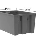 Nest And Stack Plastic Storage Totes Set Of 3, Built-Tough Red Distribution Bins With Secure Lids, 23-1/2-Inch L X 15-1/2-Inch W X 12-Inch H