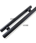 Heavy Duty 24 Inch Matte Black Stainless Steel Door Handle For Two Sided Glass Doors Square Rectangle T Bar Pull Push Handle Modern Commercial Interior Exterior Entrance Gate Grip, 600mm 400mm
